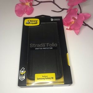 OtterBox Galaxy S8 Black LEATHER Folio NIB📱